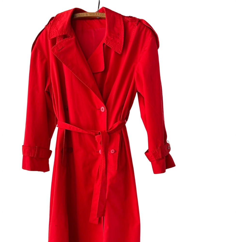 Bold Red Vintage Trench Coat | Vintage Women's Trench Coat